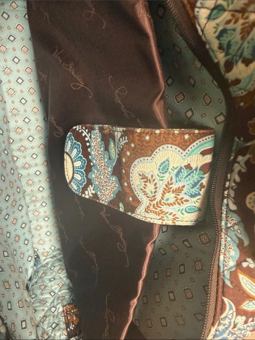 Vera Bradley (Java Blue pattern)Quilted Floral Laptop/Messenger Bag 17x13x6